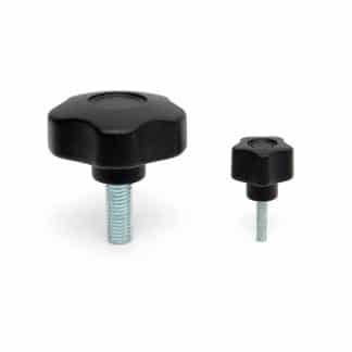 male threaded lobe knob stainless steel and zinc plated steel