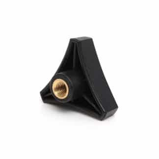 Female threaded tri-star knob underside