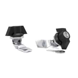 Quarter-turn cam lock with wing knob and with or without lock and key