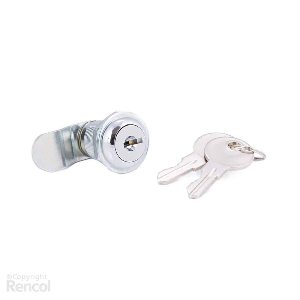 Chrome plated cam lock with keys
