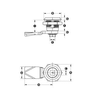Model-16-ML Stainless steel camlock 90 degree technical drawing