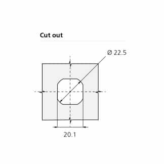 Model-16-ML-cutout Stainless steel camlock 90 degree technical drawing