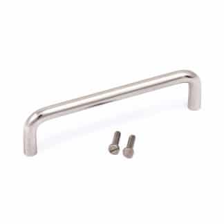 Model-21-BH-3 Polished steel furniture and cabinet drawer pull handle with screws