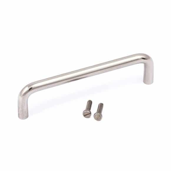 Model-21-BH-3 Polished steel furniture and cabinet drawer pull handle with screws
