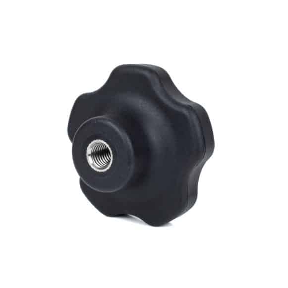 Model-39F-PK-view-11 thermoplastic solid lobe knob with zinc plated steel insert
