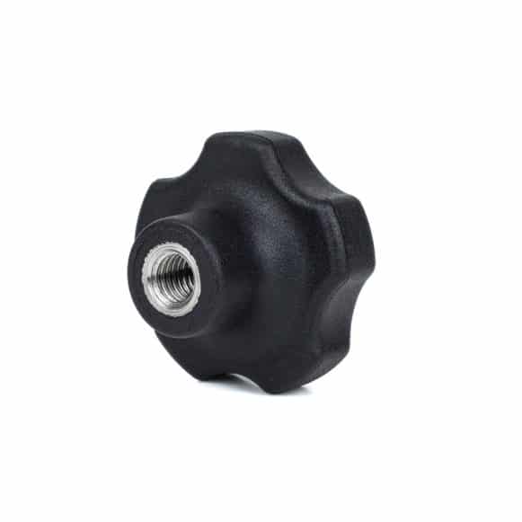 Model-39F-PK-view-8 thermoplastic solid lobe knob with zinc plated steel insert