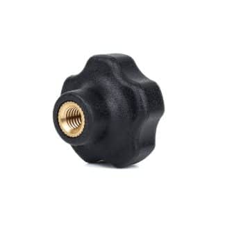 Model-39F-PK-view-9 thermoplastic solid lobe knob with brass insert