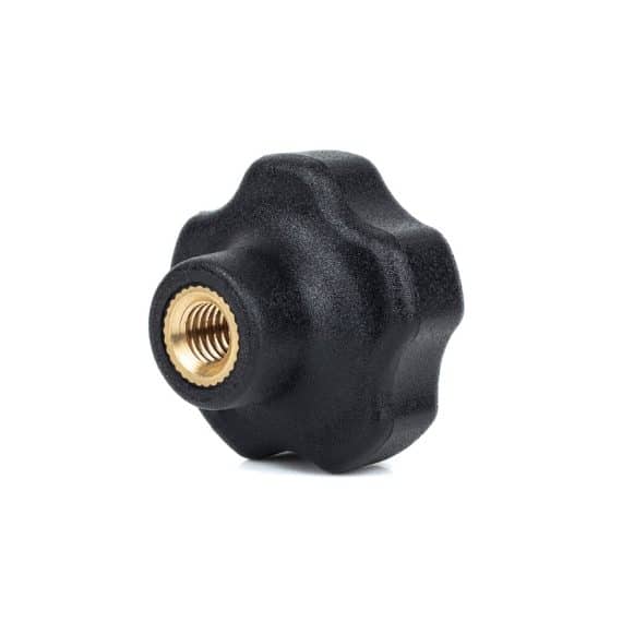 Model-39F-PK-view-9 thermoplastic solid lobe knob with brass insert