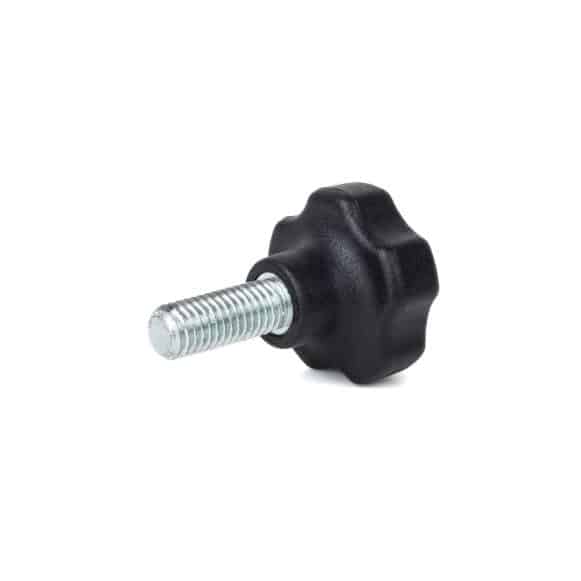 Model-39M-PK-view-13 Solid plastic lobe knob with stainless steel male thread